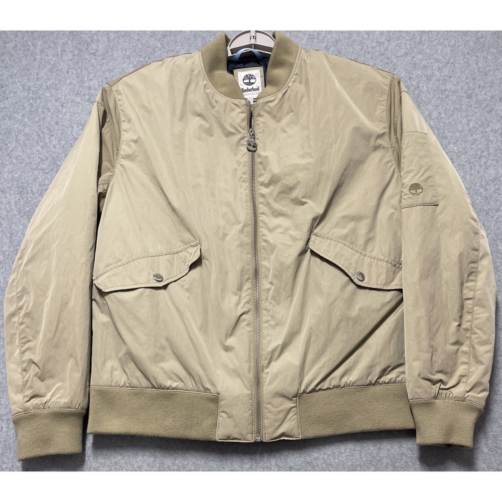 Timberland Men's Bomber Full Zip Jacket Tan Size Large